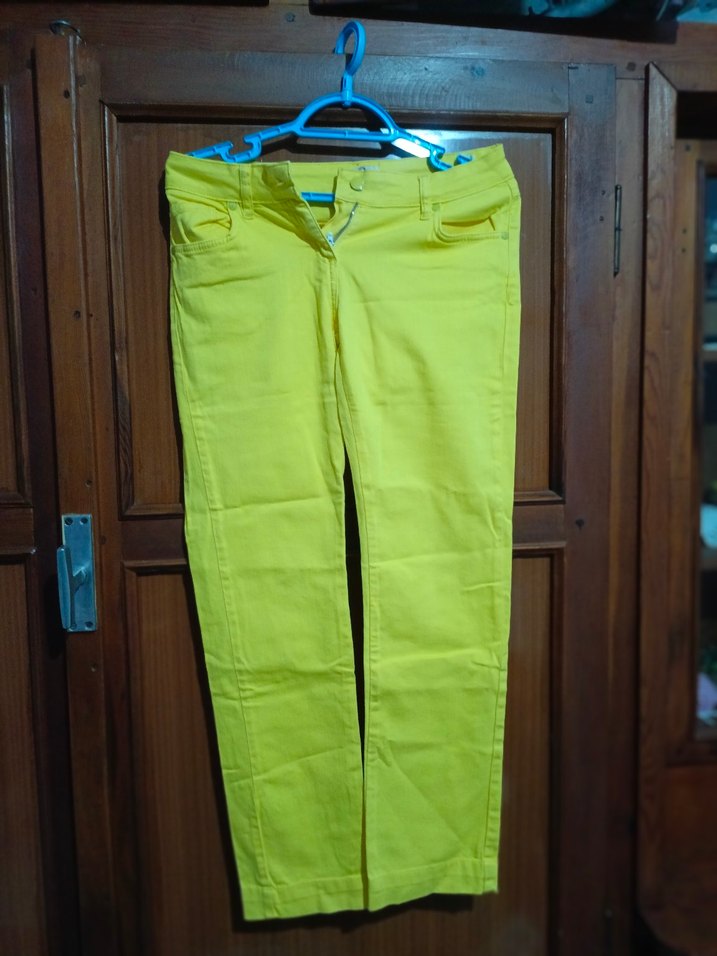 Sarı Kadın Midi Kumaş Pantolon - Görsel 4