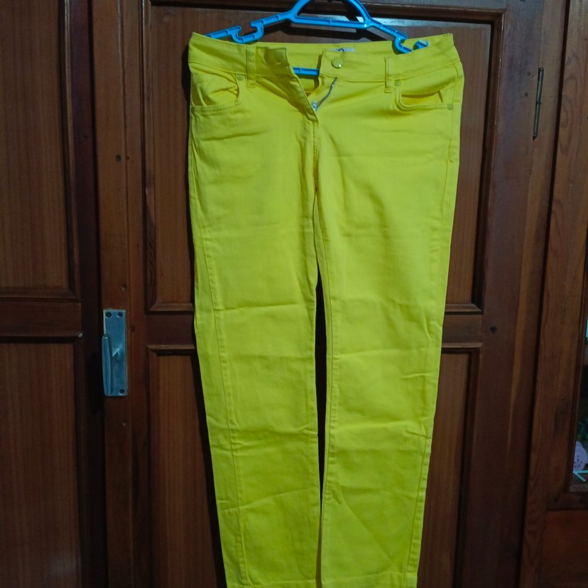 Sarı Kadın Midi Kumaş Pantolon - Görsel 5