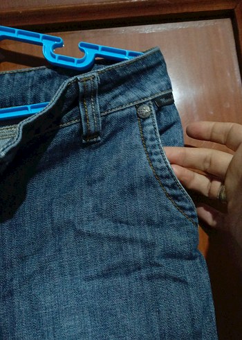 Kadın Mavi Kot Midi Pantolon - Görsel 6