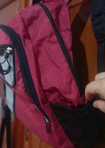 Fermuarlı Kırmızı Kadın Sırt Çantası - Görsel 4