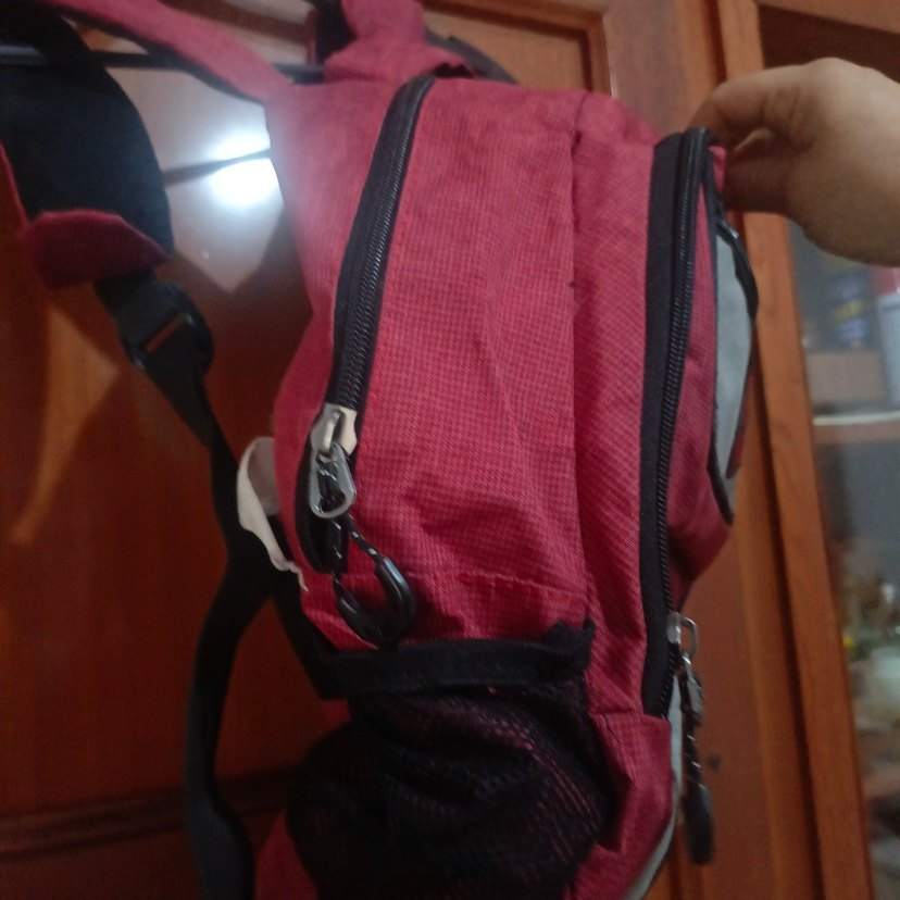 Fermuarlı Kırmızı Kadın Sırt Çantası - Görsel 2