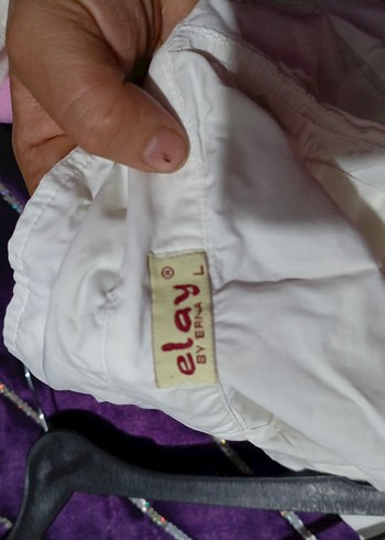 Düğmeli Beyaz Keten Kadın Gömlek - Görsel 3