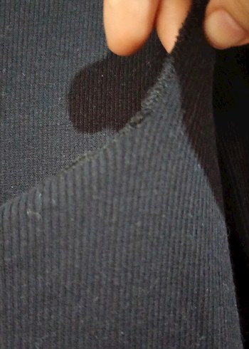 Siyah Süet V Yaka Uzun Kollu Triko Elbise - Görsel 4