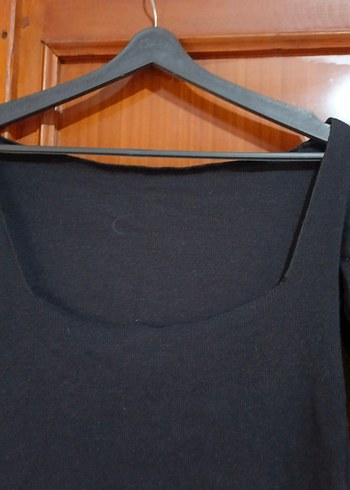 Siyah Süet V Yaka Uzun Kollu Triko Elbise - Görsel 3