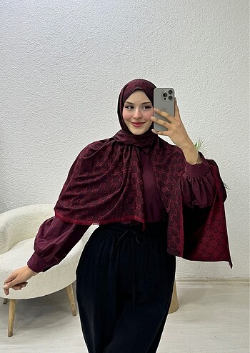 Diğer G Desen Bordo Renk Şal