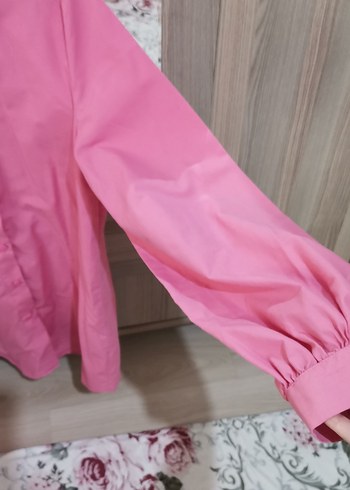 34 Beden pembe Renk Pembe Düğmeli Kadın Gömlek