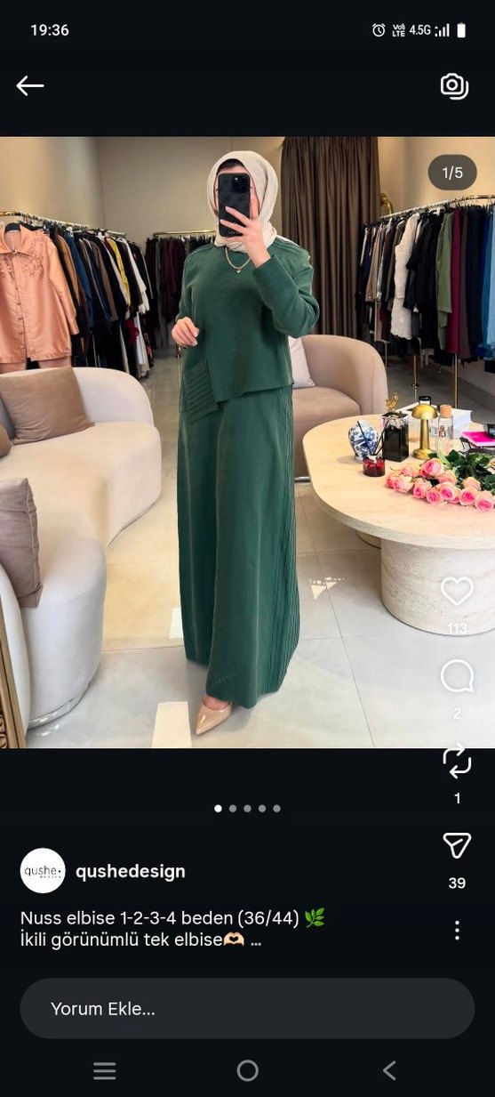 Drapeli Koyu Yeşil Kadın Tunik - Görsel 2