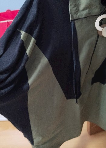 Kadın Haki Renkli Düğmeli Midi Ceket - Görsel 3