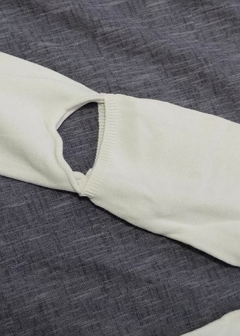 Kadın Beyaz Basic Sweatshirt - Görsel 3