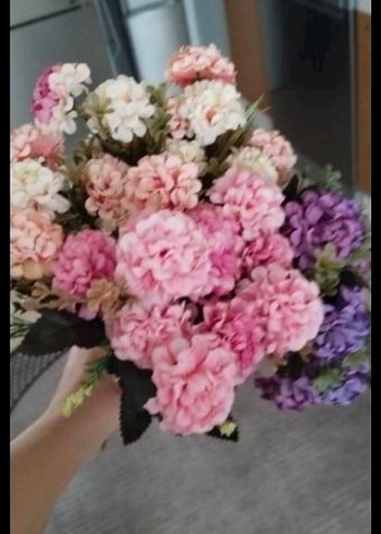 Pastel Mor ve Pembe Yapay Çiçek Aranjmanı - Görsel 3