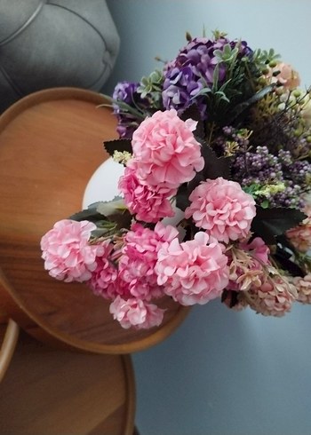 Pastel Mor ve Pembe Yapay Çiçek Aranjmanı - Görsel 2