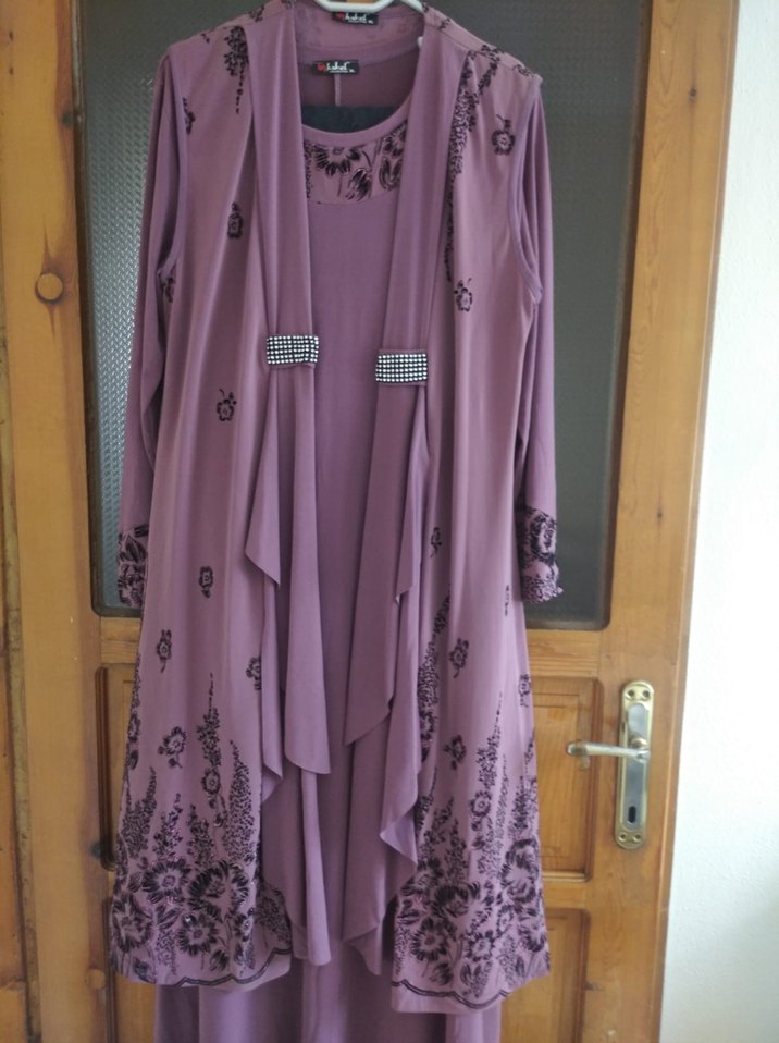 Bohem Tarz Uzun Mor Kadın Elbise - Görsel 3