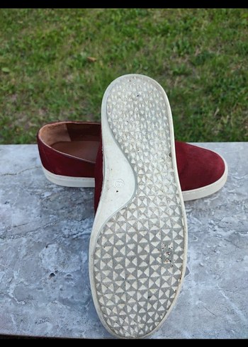 Bordo Süet Erkek Espadril Sneakers - Görsel 5