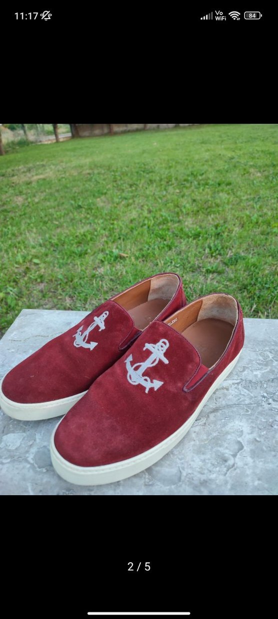 Bordo Süet Erkek Espadril Sneakers - Görsel 2