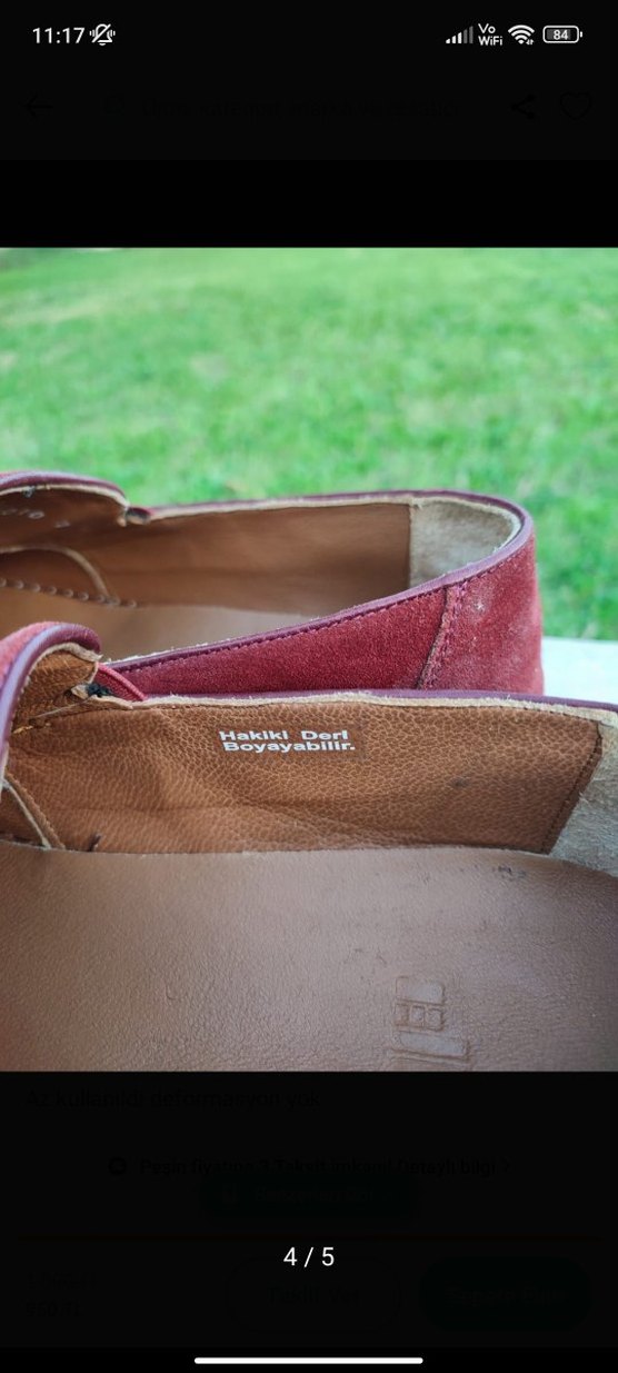 Bordo Süet Erkek Espadril Sneakers - Görsel 4