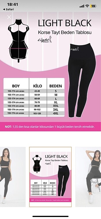 l Beden Light Black korse tayt
