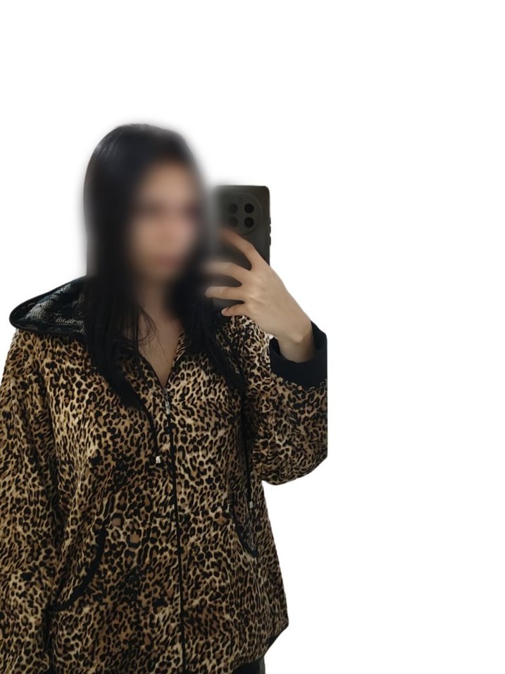 Kapüşonlu Leopar Desenli Hırka - Görsel 3