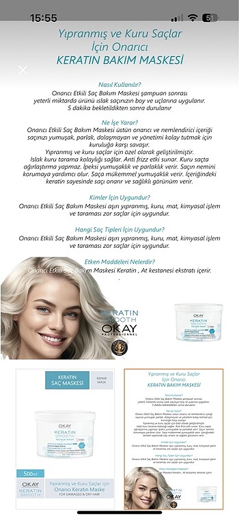 Schwarzkopf Okay keratin maske