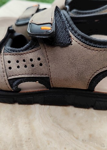 Renkli Desenli Kahverengi Erkek Sandalet - Görsel 5