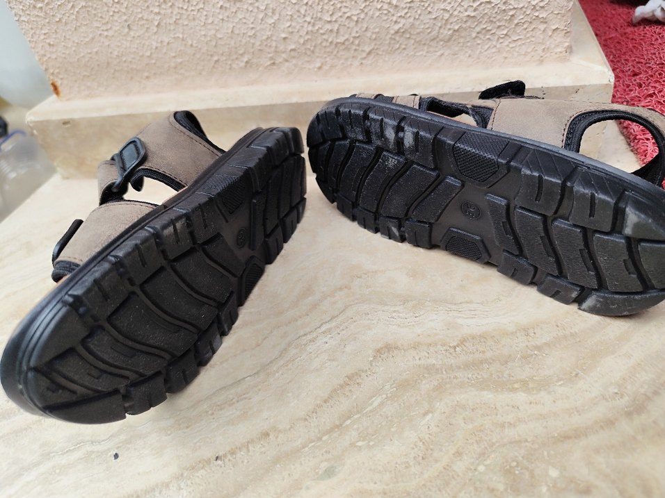 Renkli Desenli Kahverengi Erkek Sandalet - Görsel 2