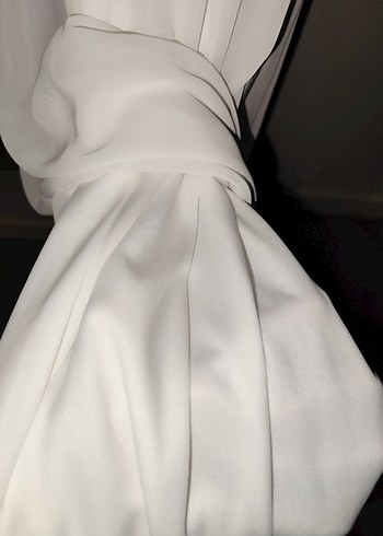 Dantel Detaylı Uzun Beyaz Bohem Abiye Elbise - Görsel 9