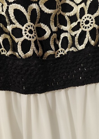 Dantel Detaylı Uzun Beyaz Bohem Abiye Elbise - Görsel 7