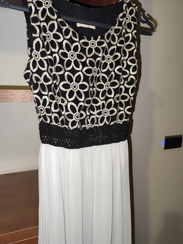 Dantel Detaylı Uzun Beyaz Bohem Abiye Elbise - Görsel 4