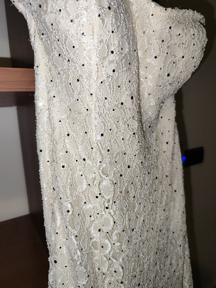 Beyaz Drapeli Straplez Uzun Abiye Elbise nikah için uygundur - Görsel 4