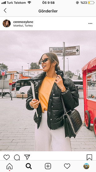 Stradivarius Siyah Şişme Mont