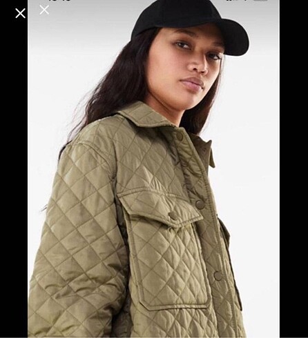 Bershka Bershka haki kapitone oversize ceket