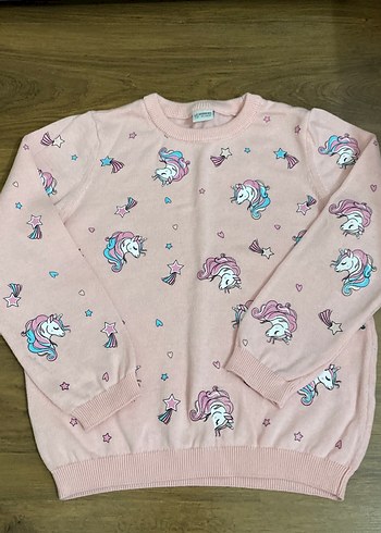 LCW Kız Çocuk Pembe Unicorn Desenli kazak
