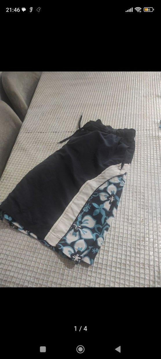 Erkek  Mavi Gri Yüzme Şortu - Görsel 4