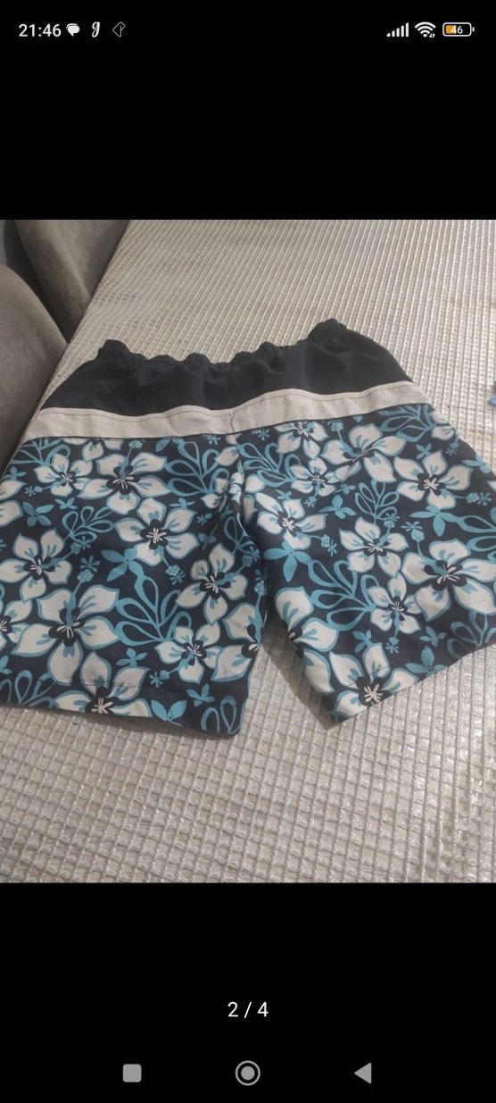 Erkek  Mavi Gri Yüzme Şortu - Görsel 3