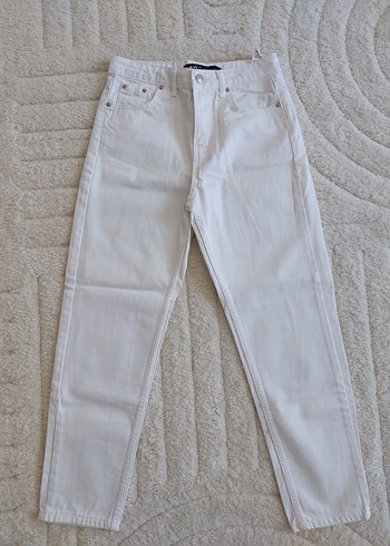 Kadın Beyaz Denim Regular Fit Jean