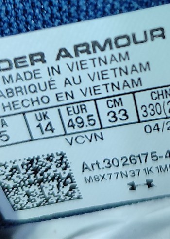 Lacivert Under Armour Erkek Spor Ayakkabı 49,5 numara - Görsel 6