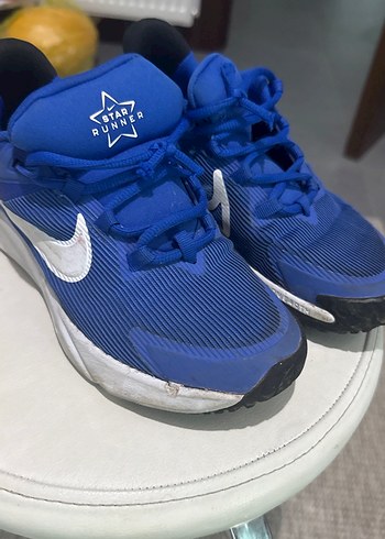 Nike Mavi Işıltılı Basketbol Ayakkabısı Velcro