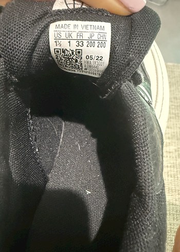 33 Beden Erkek Çocuk Siyah Gri Spor Ayakkabı