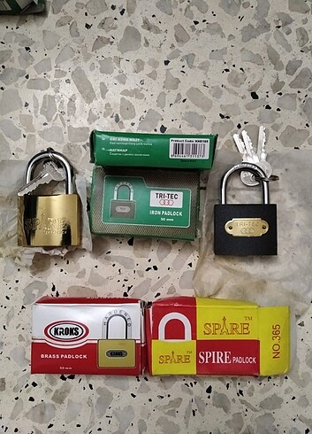 Diğer TRİ-TEC / KROKS / SPARE 50MM ASMA KİLİT GRİ-SARI