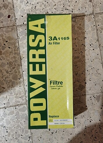 POWERSA 3A116S HAVA FİLTRESİ