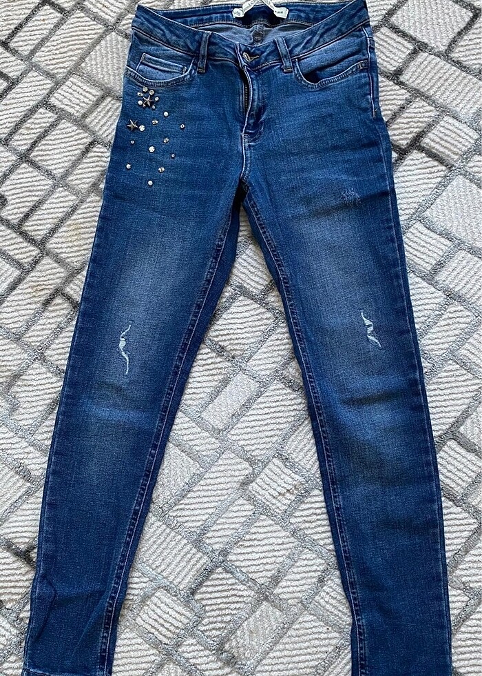 Taşlı mavi kot - Görsel 2