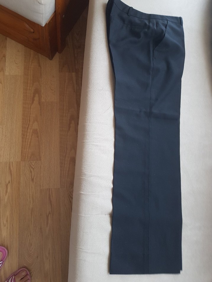 Siyah  Fabrika marka kumaş pantolon - Görsel 2