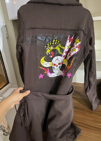 Kahverengi Kemerli Kadın Ceket - Görsel 2