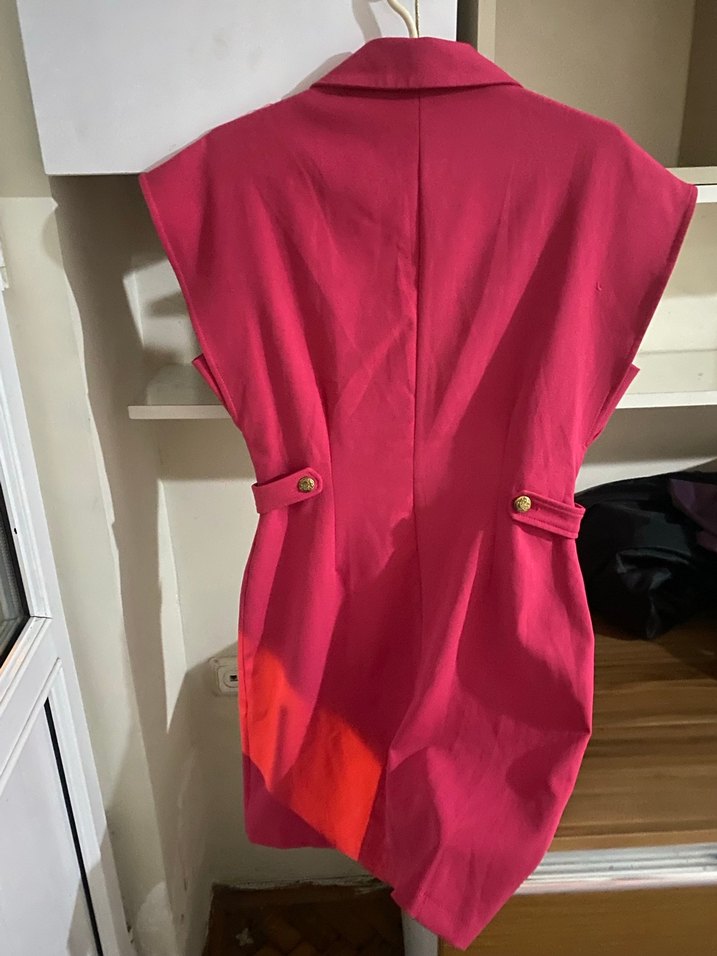 Düğmeli Pembe Midi Hamile Yeleği - Görsel 3