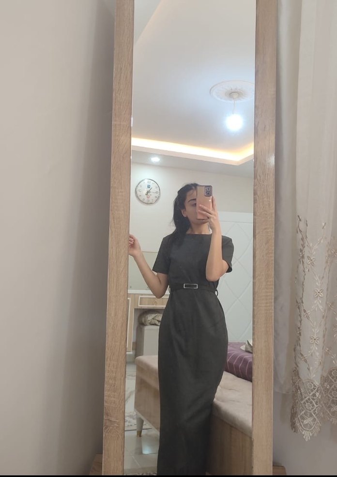 Gri elbise - Görsel 2