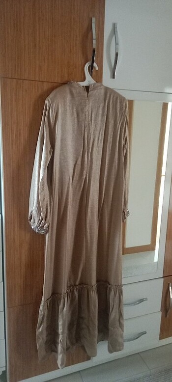 48 Beden camel Renk Abiye elbise