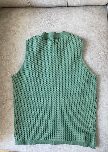Diğer Yeşil Örme Hafif Crop Bluz