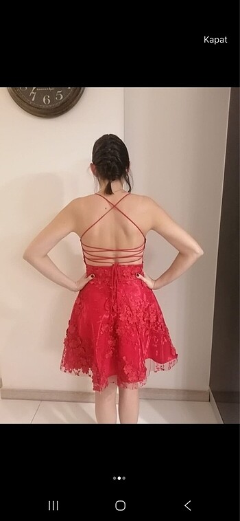 Alfabeta Kırmızı mini elbise