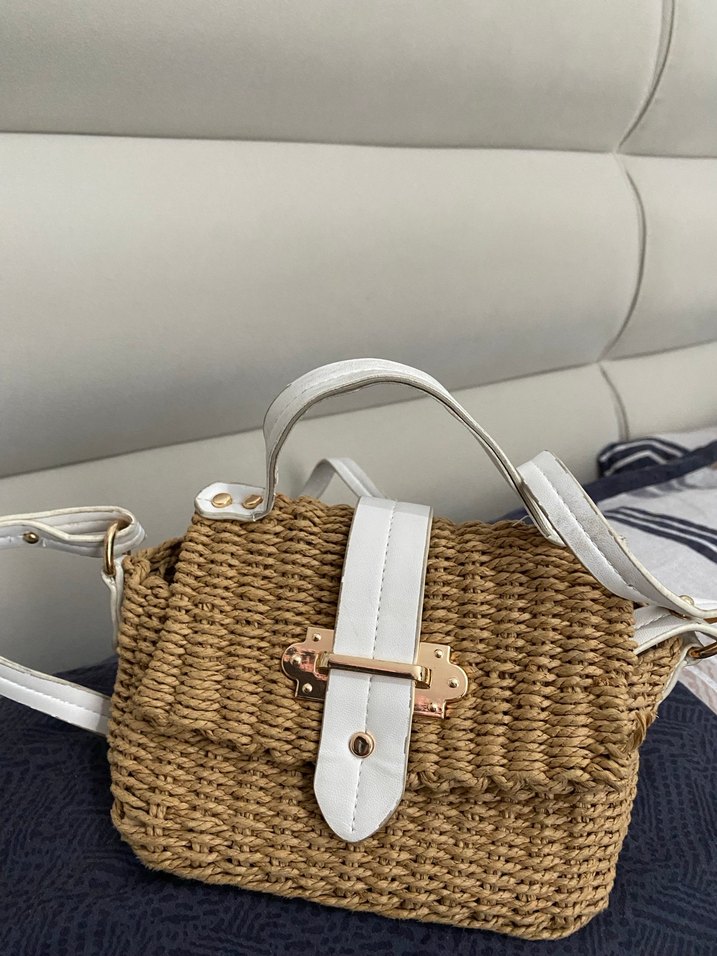 Beyaz Tokalı Bohem Kadın Çanta - Görsel 4