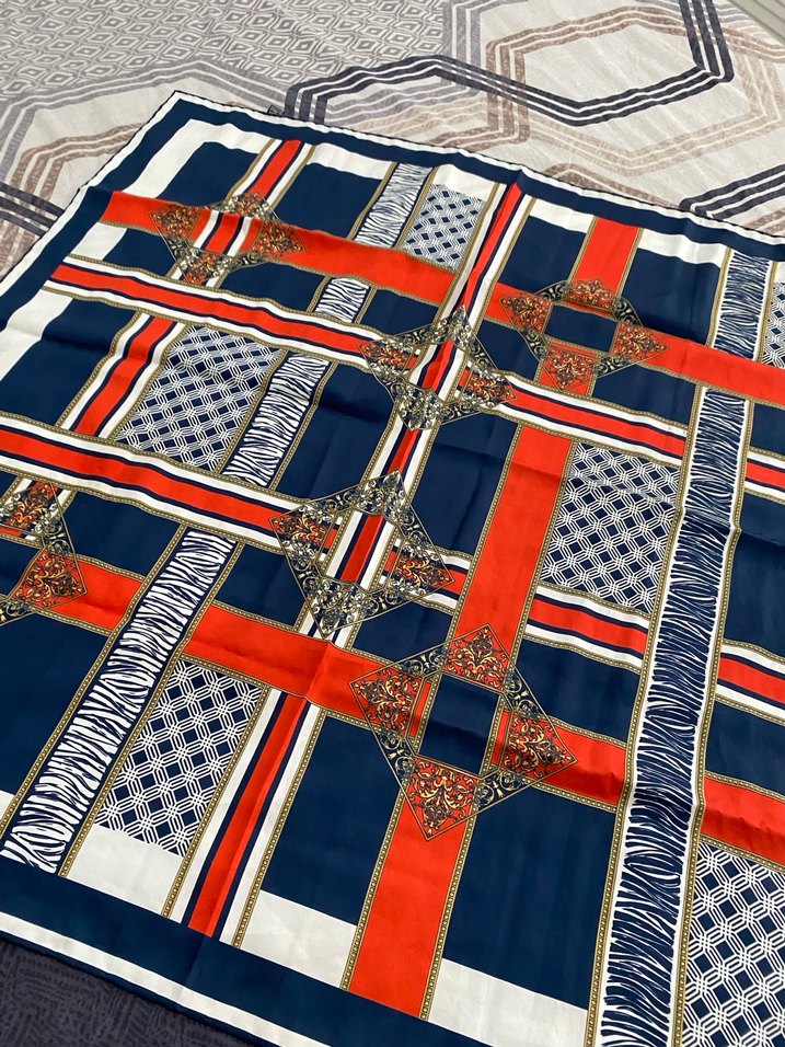 Zincir Detaylı Çok Renkli Bohem Kadın eşarp - Görsel 3