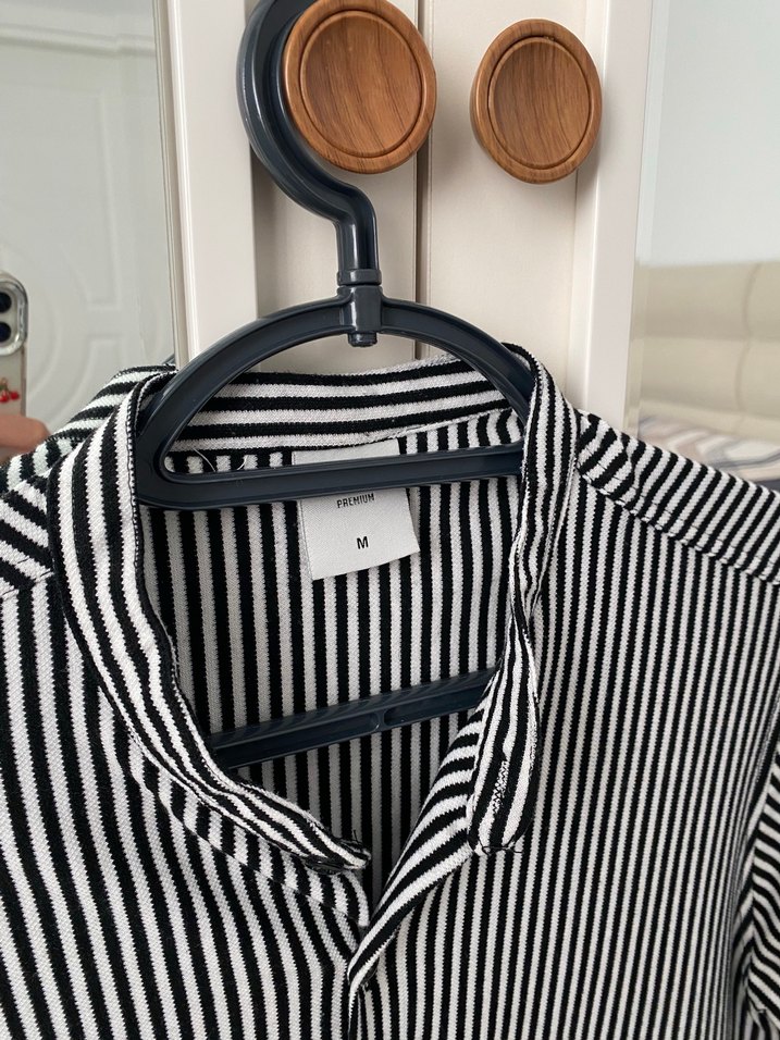 Gri Çizgili Kısa Kollu Regular Fit Erkek Gömlek - Görsel 5